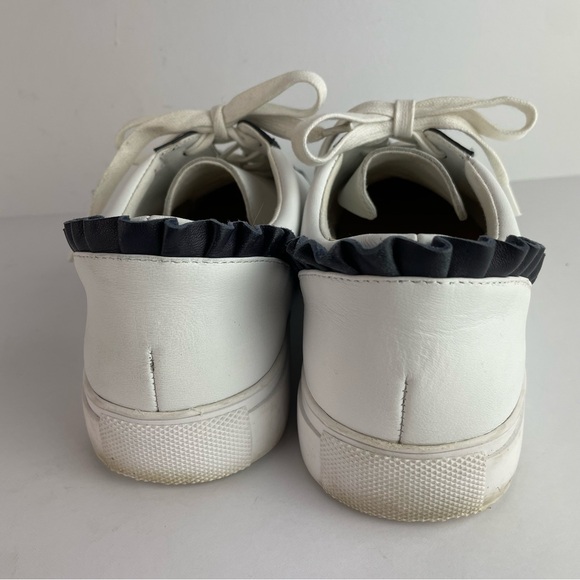 Talbots Court Side White Leather w/Navy Ruffle Sneakers - Picture 6 of 9